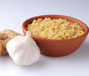 Grated ginger and  garlic